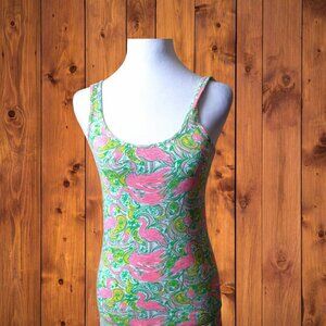 Lilly Pulitzer Tabbie Tank Top Women's Small Pullover Hot Wings Flamingo Paisley